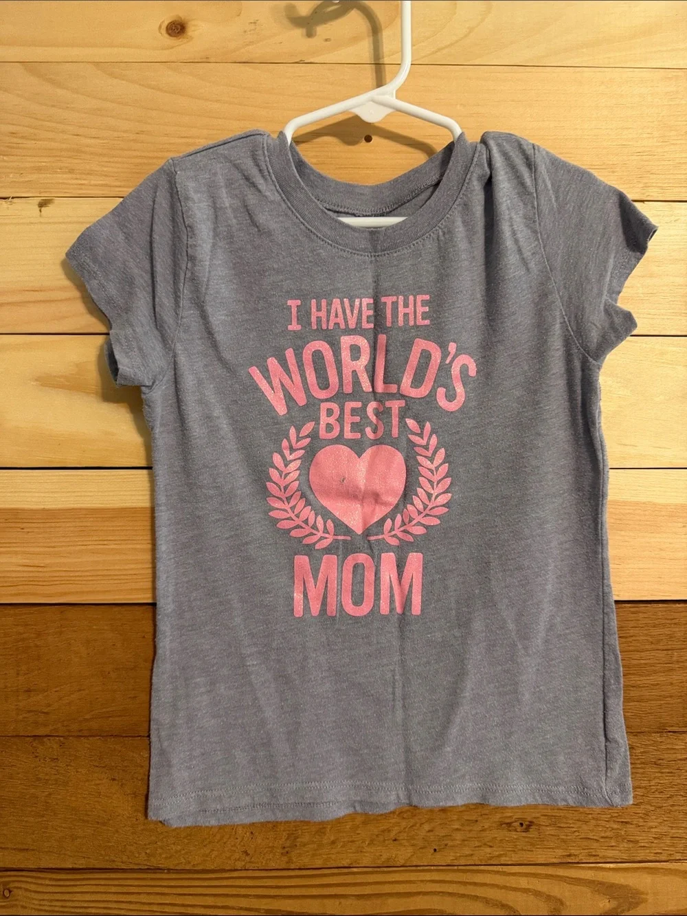 The Children's Place Gray Tee with Pink 'World's Best Mom' Graphic